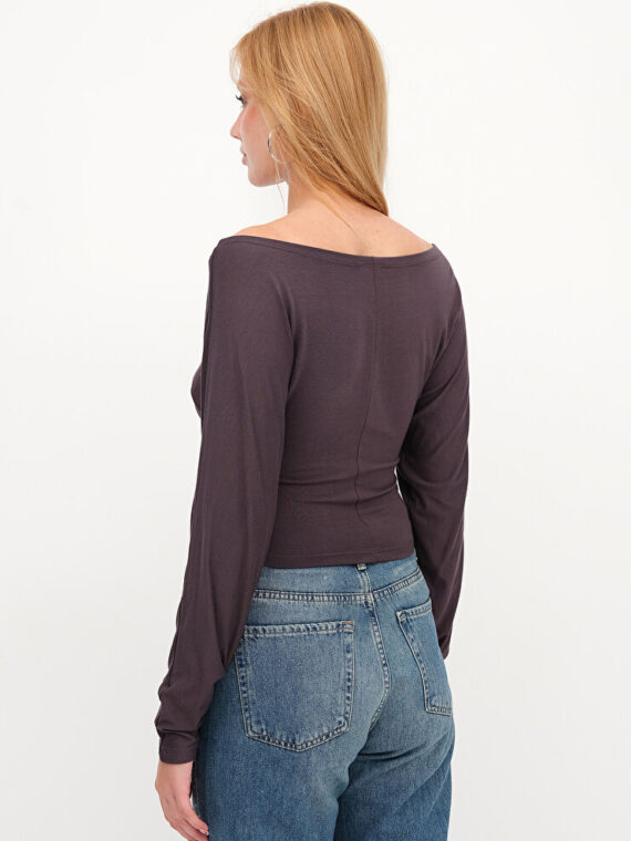 خرید بلوز زنانه آداکس مدل P1843 قهوه‌ای از مدیتو -6